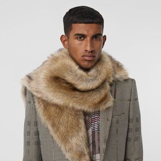 BURBERRY 博柏利 女士人造皮草围巾 80360981