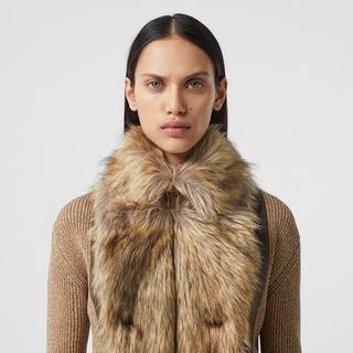 BURBERRY 博柏利 女士人造皮草围巾 80360981