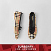 BURBERRY 女鞋 徽标细节格纹棉质芭蕾鞋 80380561