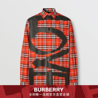 BURBERRY 男装 Love 印花格纹棉质衬衫 80378631