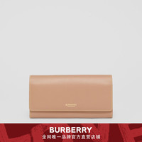 BURBERRY女士缉明线装饰双色皮革长款钱夹80367061