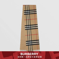 BURBERRY 人造水晶细条纹格纹羊绒围巾 80355261