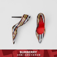 BURBERRY 女鞋 专属标识格纹尖头高跟鞋 80373701