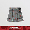 BURBERRY童装 品牌专属标识格纹羊毛短裙 80378261
