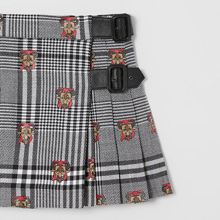 BURBERRY童装 品牌专属标识格纹羊毛短裙 80378261