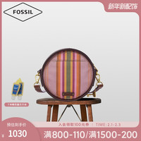 Fossil化石官方正品女包2020新品欧美潮流拼色单肩斜跨小圆包