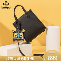 半坡真皮斜挎包2020新款小众设计通勤手提包大容量简约卡通小方包