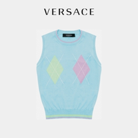 VERSACE/范思哲女士菱形嵌花针织真丝上衣A88600-A237522