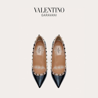 VALENTINO GARAVANI/华伦天奴 女士 黑色ROCKSTUD 漆皮铆钉高跟鞋