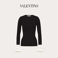 Valentino/华伦天奴女士新品 黑色 弹性粘胶纤维刺绣针织衫