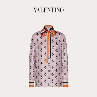 Valentino/华伦天奴女士 粉色印花斜纹布衬衣