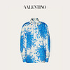 Valentino/华伦天奴女士 蓝色 印花斜纹布衬衣