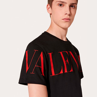 Valentino/华伦天奴 男士新品 黑色印纹T恤