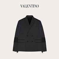 Valentino/华伦天奴 袖管布料拼接双排扣尼龙夹克