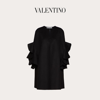 Valentino/华伦天奴女士新品 黑色 羊绒荷叶边斗篷