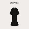 Valentino/华伦天奴女士新品 黑色 弹力双层绉纱羊毛连衣裙