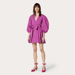 Valentino/华伦天奴女士 紫色 细罗缎裹身连衣裙