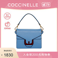 COCCINELLE/可奇奈尔AMBRINE斜挎包女士牛皮纯色手提单肩包风琴包