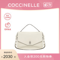新品COCCINELLE/可奇奈尔TERRA斜挎包纯色牛皮女士手提包单肩包