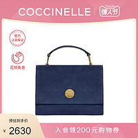 新品COCCINELLE/可奇奈尔LIYA斜挎包女士牛反绒手提包麂皮单肩包