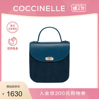 新品COCCINELLE/可奇奈尔GREEZ斜挎包中号纯色牛皮手提包单肩包