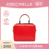 新品COCCINELLE/可奇奈尔ERMITAGE斜挎包纯色牛皮女士单肩小方包