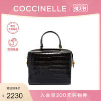 新品COCCINELLE/可奇奈尔ERMITAGE斜挎包鳄鱼纹牛皮女单肩小方包