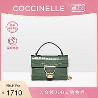 COCCINELLE/可奇奈尔秋冬新品MIGNON SOFT鳄鱼纹牛皮链条斜挎包