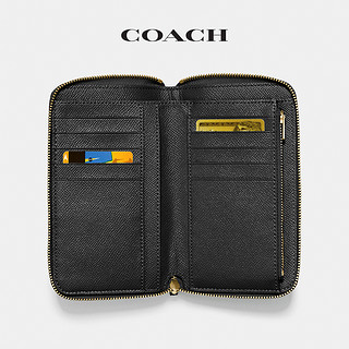 COACH/蔻驰女士环绕式中号拉链钱包 黑色