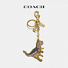 COACH/蔻驰经典标志REXY手袋挂件 金色/铁灰色