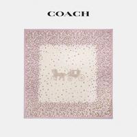 COACH/蔻驰 女士马车图案和茶玫瑰格纹印花方巾