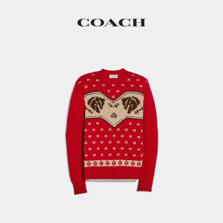 coach蔻驰马头嵌花毛衣