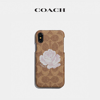 COACH/蔻驰经典标志玫瑰印花IPHONE X/XS保护套