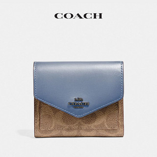 COACH/蔻驰拼色经典标志小号钱包