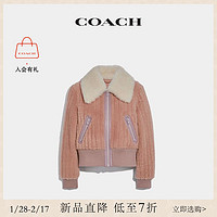 COACH/蔻驰 灯芯绒皮毛一体束腰夹克