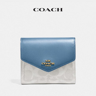 COACH/蔻驰拼色经典标志小号钱包