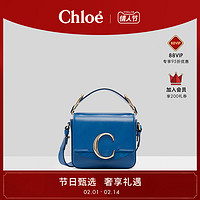 Chloe蔻依手提包 Chloe C 小牛皮拼接麂皮小号斜挎包