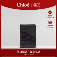 ChloéChloe蔻依 牛皮鳄鱼纹复古LOGO女士中长款钱包卡包
