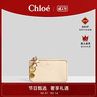 ChloéChloe蔻依小粒面小牛皮拼接光滑Alphabet真皮钱包