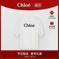 ChloéChloe蔻依21春夏有机针织棉标识印花T恤