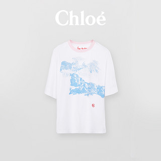 Chloe蔻依 21年春季有机针织棉印花T恤