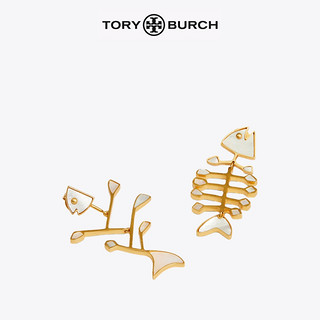 TORY BURCH 汤丽柏琦 鱼骨造型耳环 54382