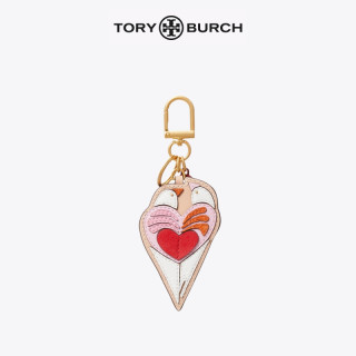 TORY BURCH 汤丽柏琦 撞色心形飞鸟钥匙挂扣 75130