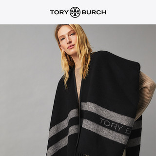 TORY BURCH 汤丽柏琦 PONCHO 羊毛条纹斗篷围巾 77317