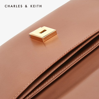 CHARLES&KEITH女包CK2-50671084通勤翻盖手提单肩包（Brown棕色）