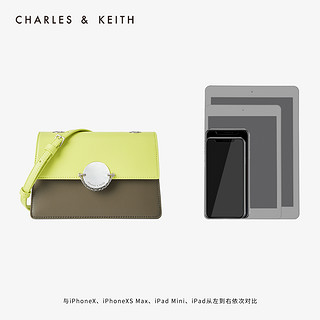 CHARLES&KEITH2020秋冬女包CK2-80270441-1金属扣翻盖单肩包（Cream奶白色）