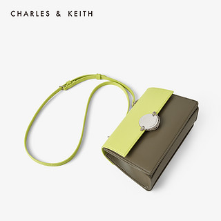 CHARLES&KEITH2020秋冬女包CK2-80270441-1金属扣翻盖单肩包（Cream奶白色）