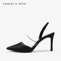CHARLES&KEITH女鞋CK1-60361237链条尖头高跟单鞋