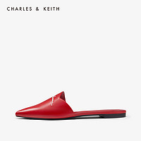 CHARLES&KEITH女鞋CK1-70900172刺绣尖头平底穆勒鞋