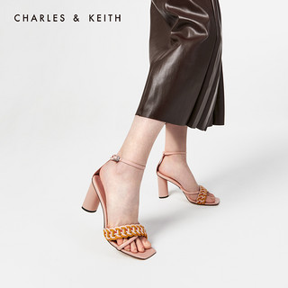 CHARLES&KEITH女鞋CK1-60480011编织绊带露趾高跟凉鞋